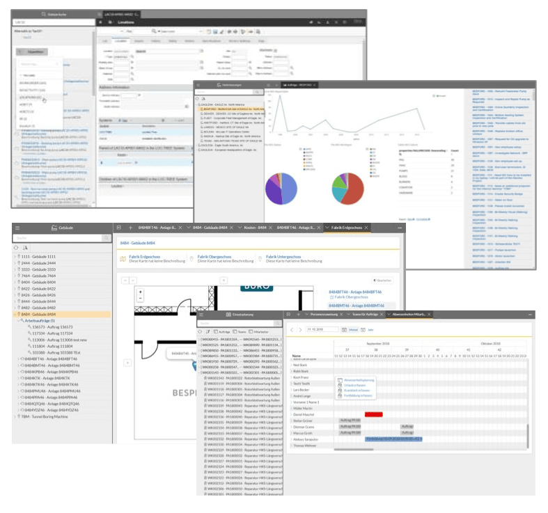 Insight Desktop erweitert die Navigation von EAM-Lösungen um ein linkes Navigationspanel sowie um Such- und weitere Funktionen